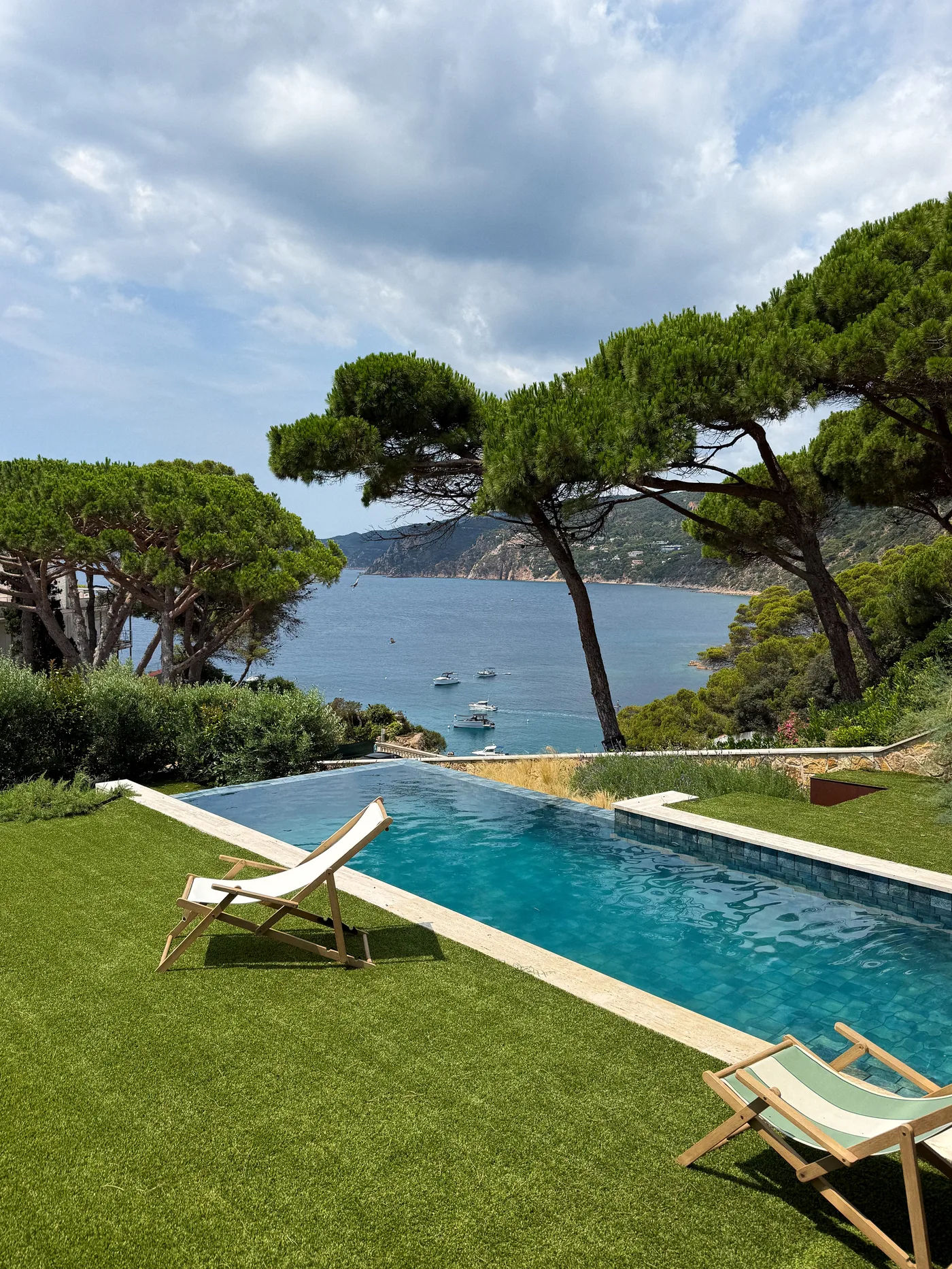 The bay of Port Salvi from the garden of the house