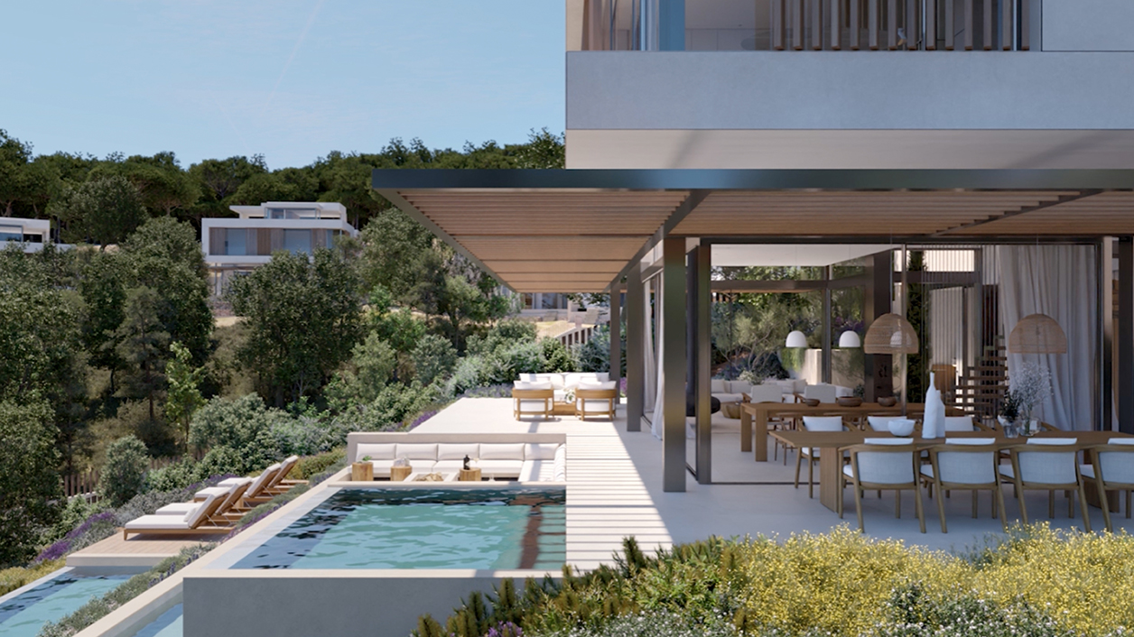 Tamariu villa pool terrace and outdoor living