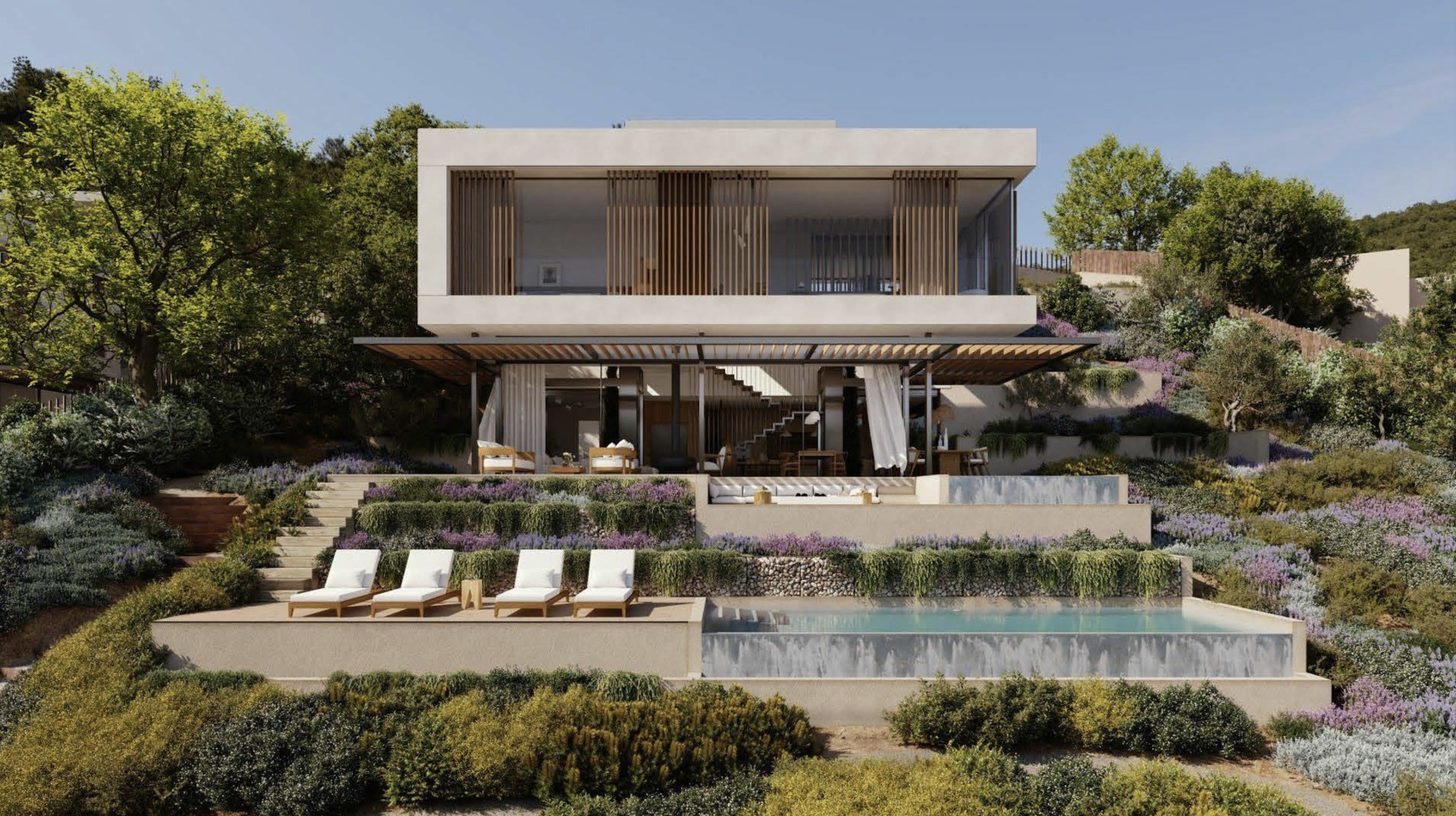Tamariu villa in its Mediterranean garden