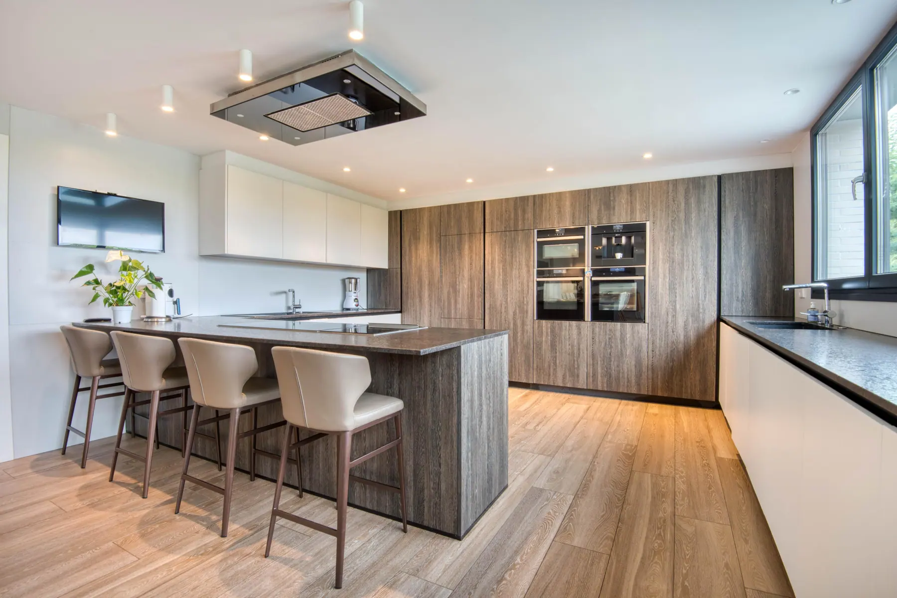 Designer kitchen with a large central island