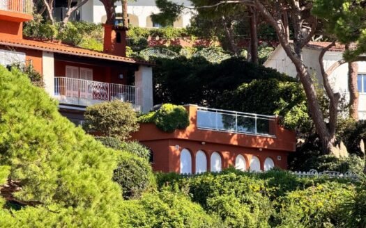 Villas among stone pines on a hillside on the Costa Brava