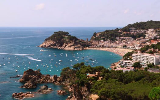 Tossa de Mar bay and the walled old town on the Costa Brava